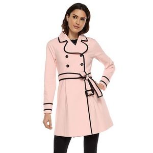 Elle retro pink and black trench coat